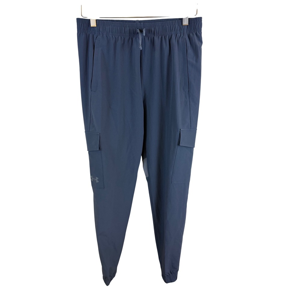 Under Armour UA Pennant Cargo Pant Boys YXL Blue Loose Tapered Leg 1377360